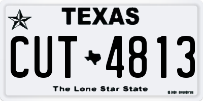 TX license plate CUT4813