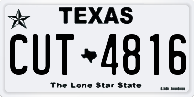 TX license plate CUT4816