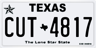 TX license plate CUT4817