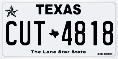 TX license plate CUT4818