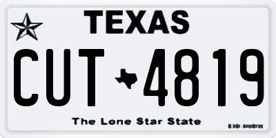 TX license plate CUT4819