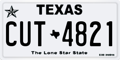 TX license plate CUT4821