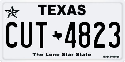 TX license plate CUT4823