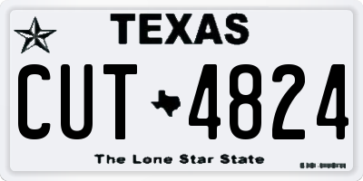 TX license plate CUT4824