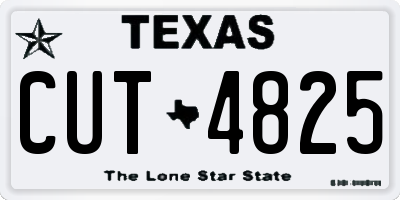 TX license plate CUT4825