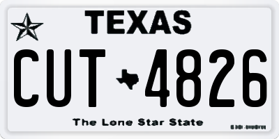 TX license plate CUT4826