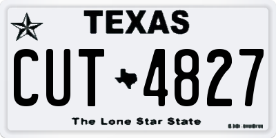 TX license plate CUT4827