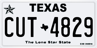 TX license plate CUT4829