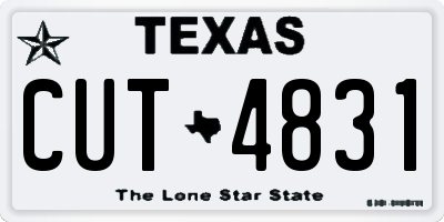 TX license plate CUT4831
