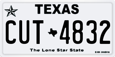 TX license plate CUT4832
