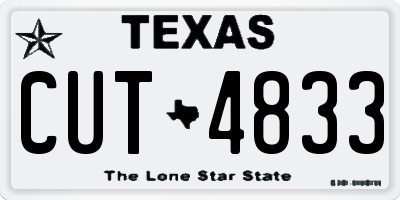 TX license plate CUT4833