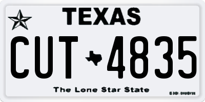TX license plate CUT4835