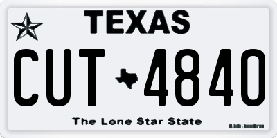 TX license plate CUT4840