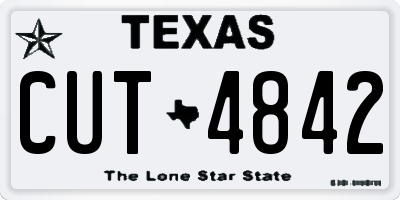 TX license plate CUT4842