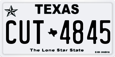 TX license plate CUT4845