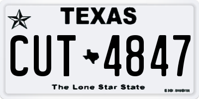 TX license plate CUT4847