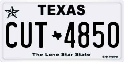 TX license plate CUT4850