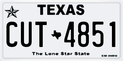 TX license plate CUT4851