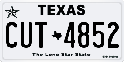 TX license plate CUT4852