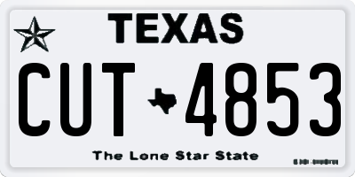 TX license plate CUT4853
