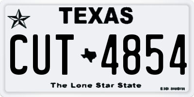 TX license plate CUT4854