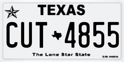 TX license plate CUT4855