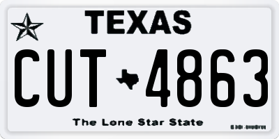 TX license plate CUT4863