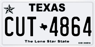 TX license plate CUT4864