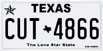TX license plate CUT4866