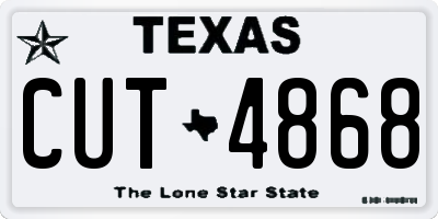 TX license plate CUT4868