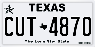 TX license plate CUT4870