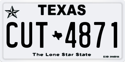 TX license plate CUT4871