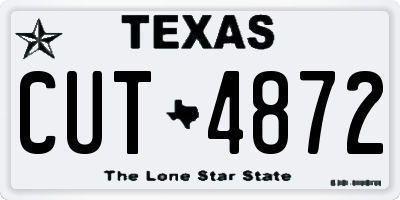 TX license plate CUT4872