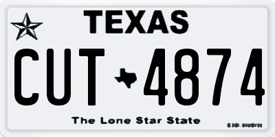 TX license plate CUT4874
