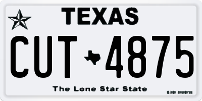TX license plate CUT4875
