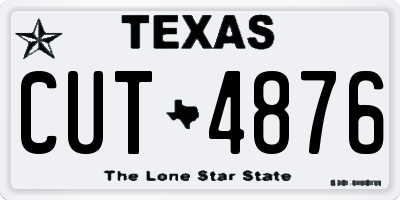 TX license plate CUT4876