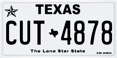 TX license plate CUT4878