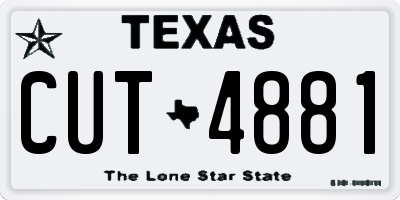 TX license plate CUT4881