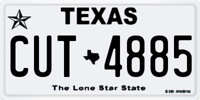 TX license plate CUT4885