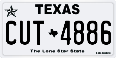 TX license plate CUT4886
