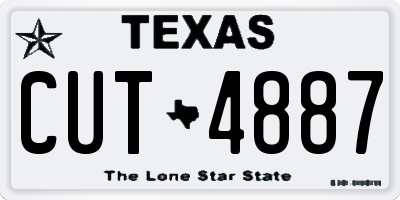 TX license plate CUT4887