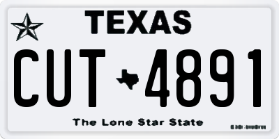 TX license plate CUT4891