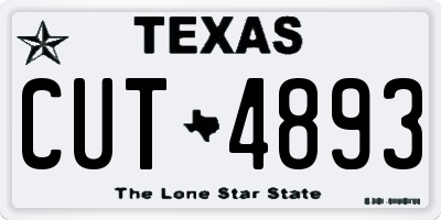 TX license plate CUT4893