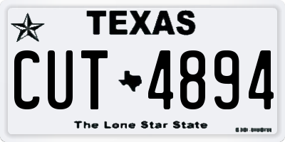 TX license plate CUT4894