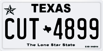 TX license plate CUT4899
