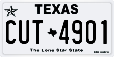 TX license plate CUT4901