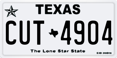 TX license plate CUT4904