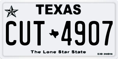 TX license plate CUT4907