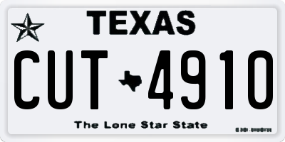 TX license plate CUT4910