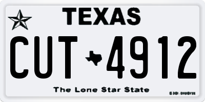 TX license plate CUT4912